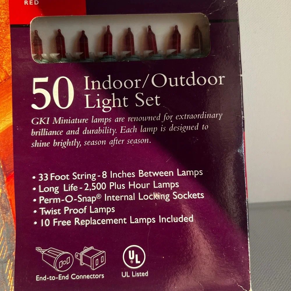 GKI Elegance in Lighting 50 Red Miniature Light Set Indoor Outdoor 33ft 130807